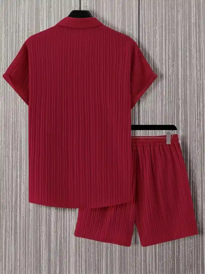 Casual Red Two-Piece Summer Set